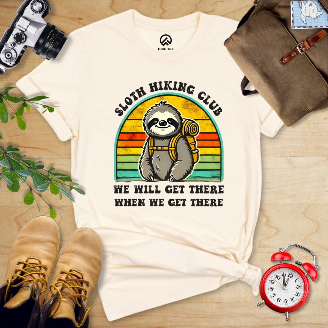 Hike Tee T-Shirt Natural / S Sloth Hiking club Shirt