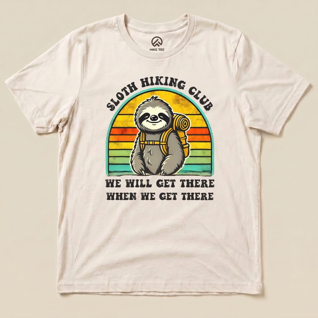 Hike Tee T-Shirt Natural / S Sloth Hiking club Shirt