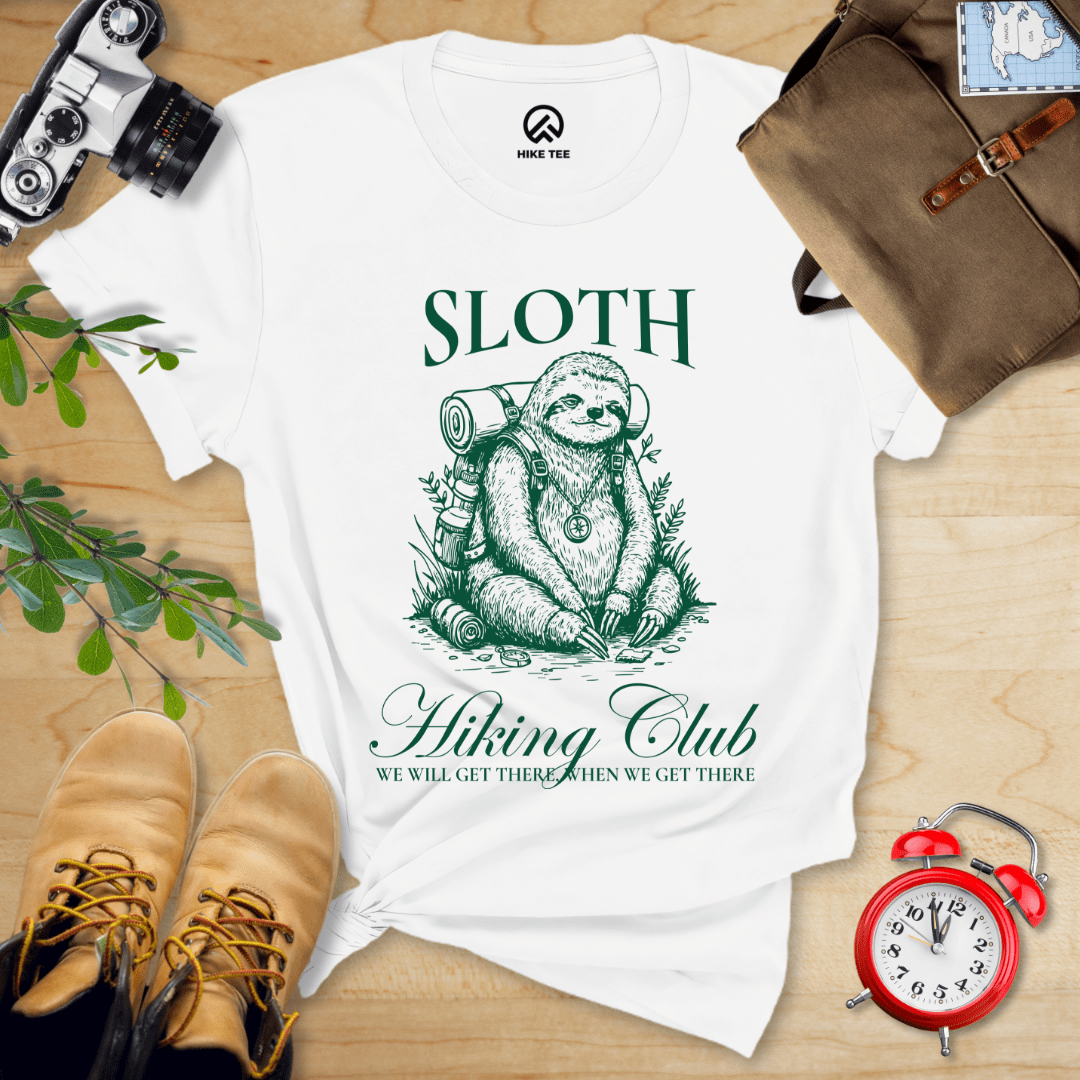 Hike Tee T-Shirt White / S Sloth Hiking Club Shirt