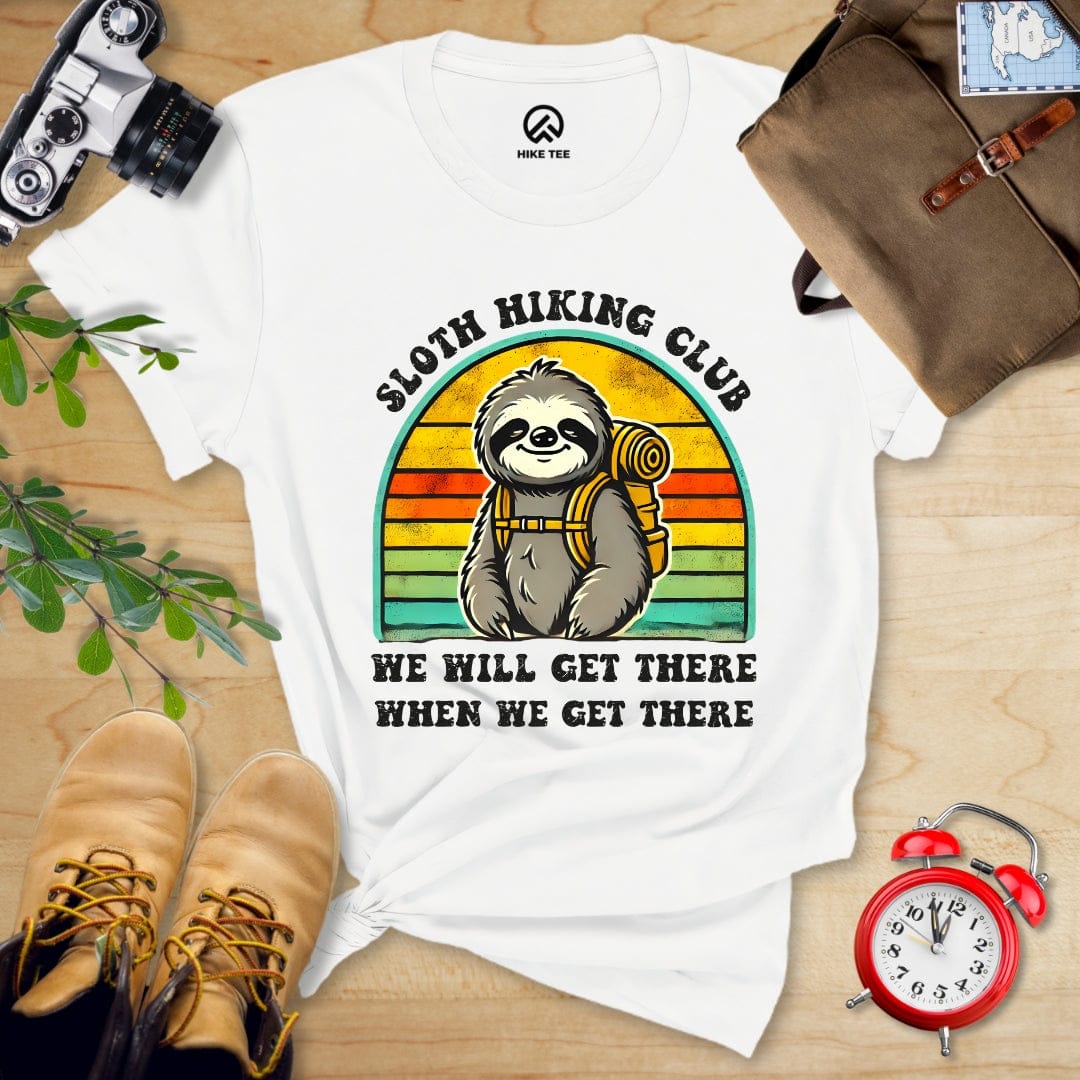 Hike Tee T-Shirt White / S Sloth Hiking club Shirt