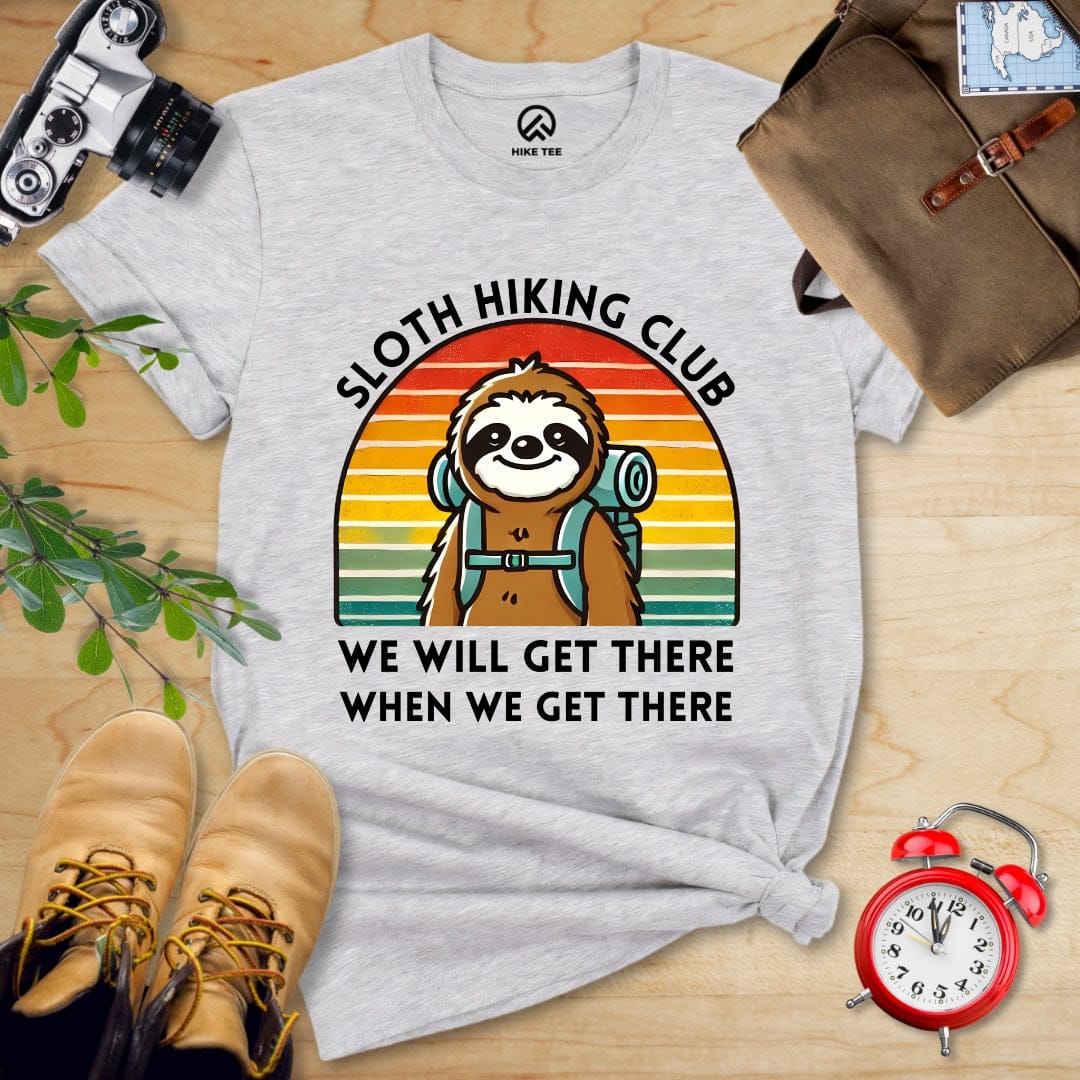 Hike Tee T-Shirt Athletic Heather / S Sloth Hiking Club T-Shirt