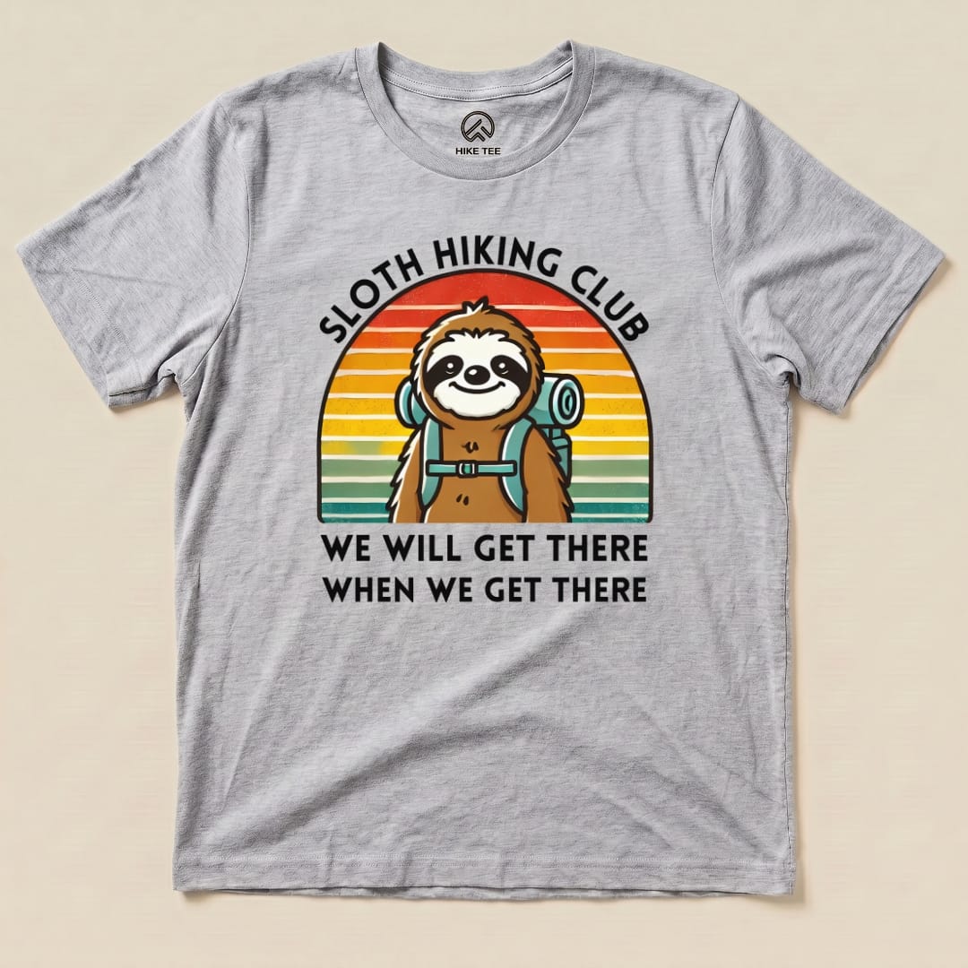 Hike Tee T-Shirt Athletic Heather / S Sloth Hiking Club T-Shirt