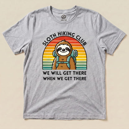 Hike Tee T-Shirt Athletic Heather / S Sloth Hiking Club T-Shirt
