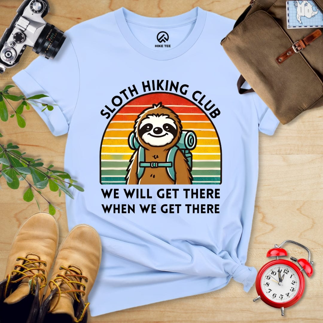Hike Tee T-Shirt Baby Blue / S Sloth Hiking Club T-Shirt