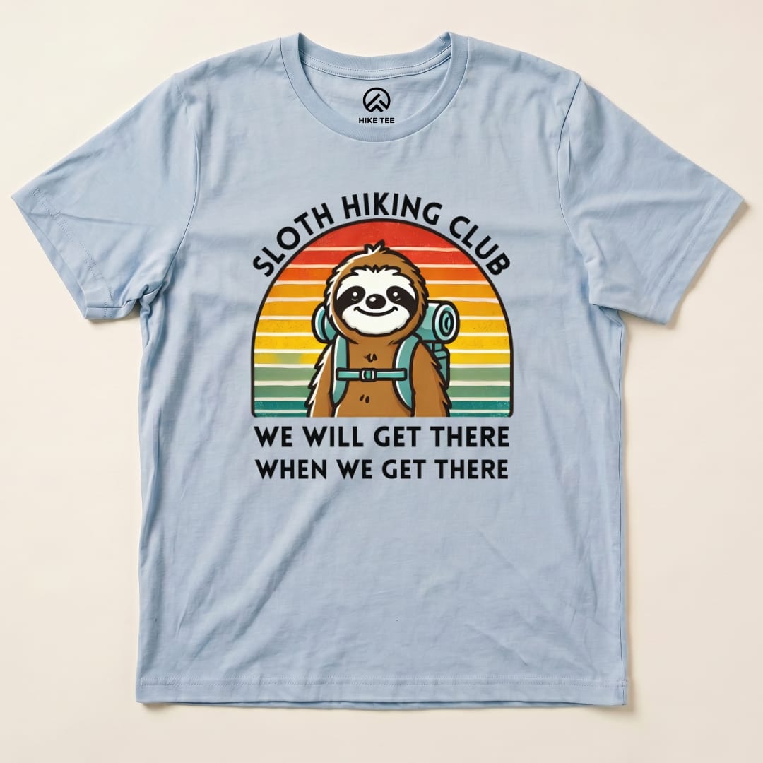 Hike Tee T-Shirt Baby Blue / S Sloth Hiking Club T-Shirt