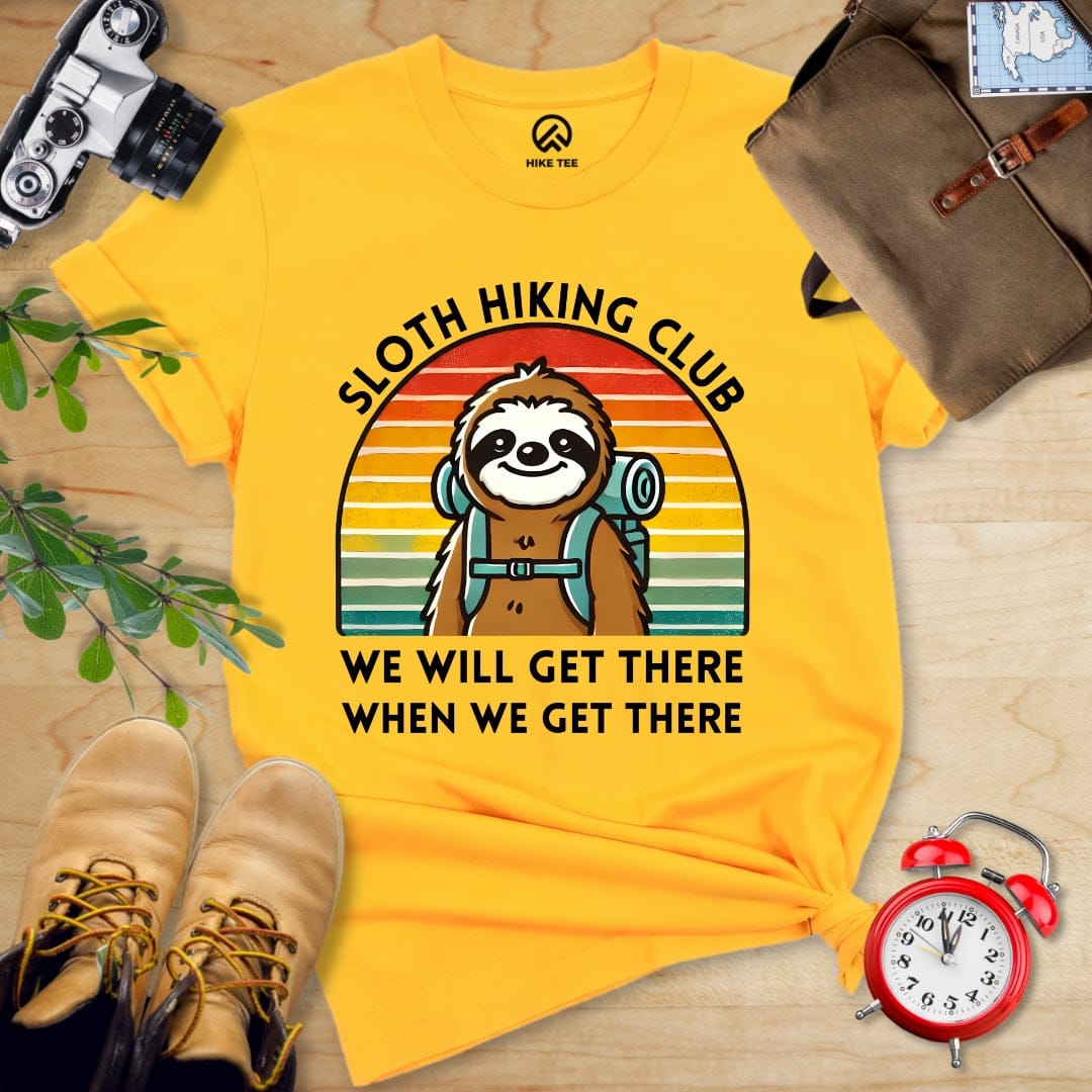 Hike Tee T-Shirt Gold / S Sloth Hiking Club T-Shirt