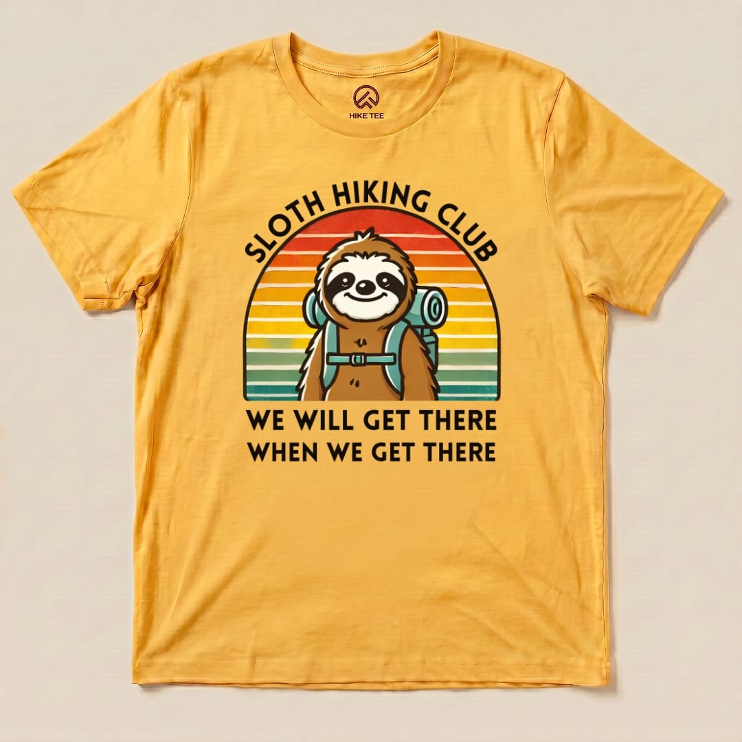 Hike Tee T-Shirt Gold / S Sloth Hiking Club T-Shirt