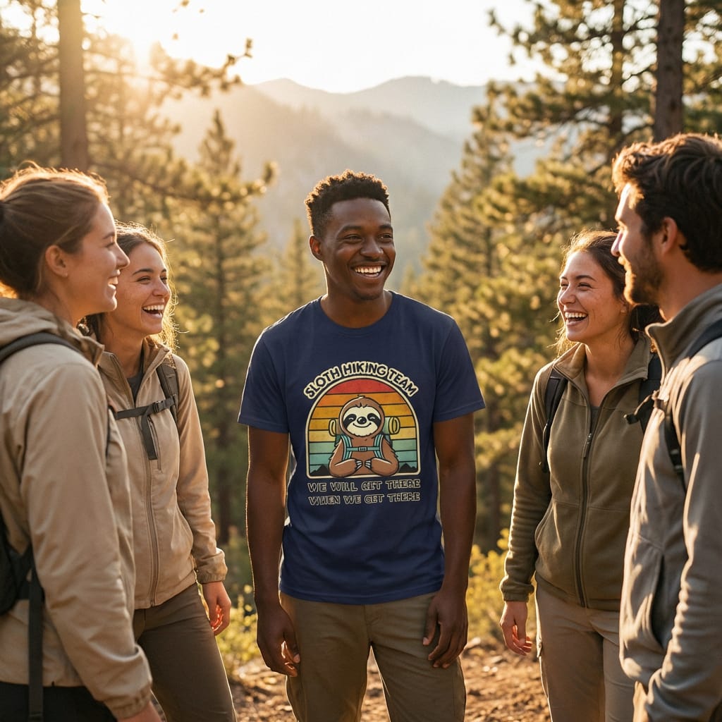 Hike Tee T-Shirt Sloth Hiking Team Shirt