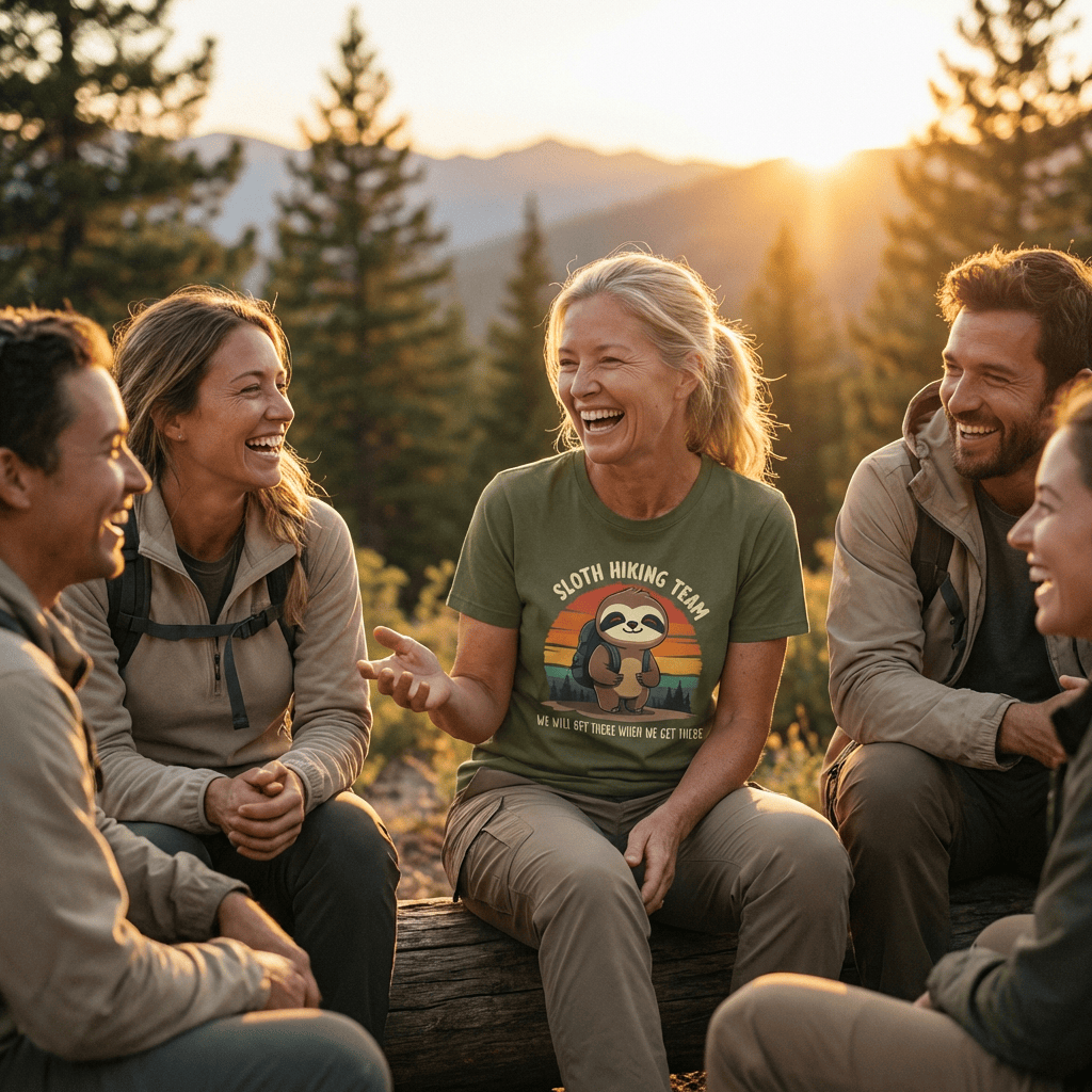 Hike Tee T-Shirt Sloth Hiking team Shirt