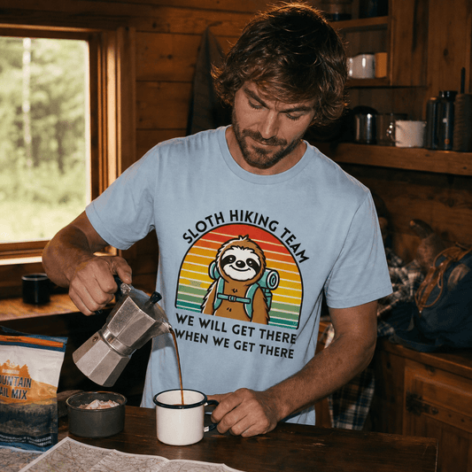Sloth Hiking Team Shirt Hike Tee T-Shirt