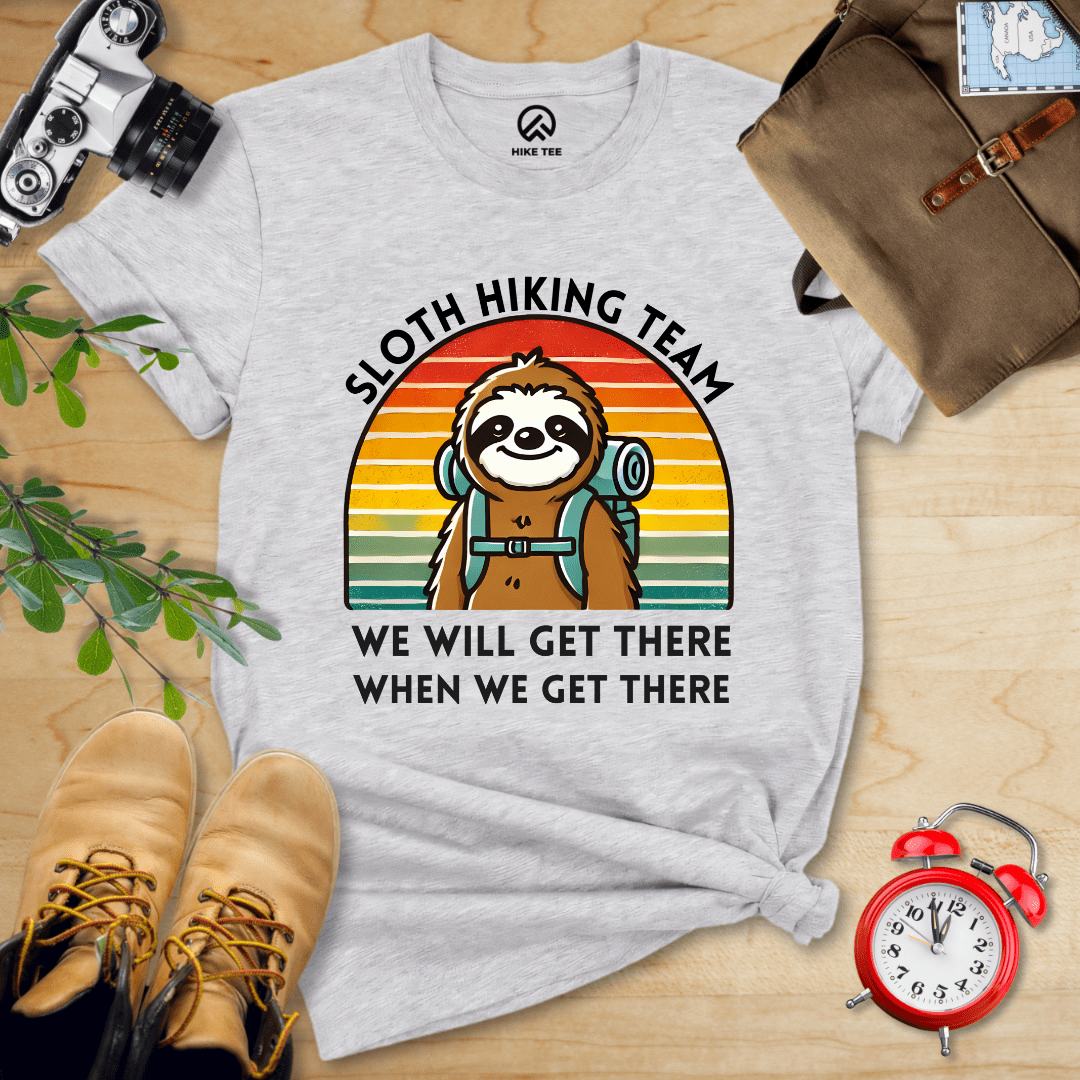 Hike Tee T-Shirt Athletic Heather / S Sloth Hiking Team Shirt