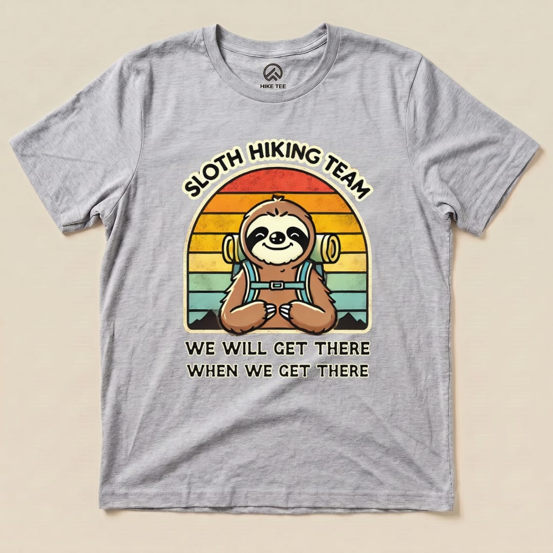 Hike Tee T-Shirt Athletic Heather / S Sloth Hiking Team Shirt