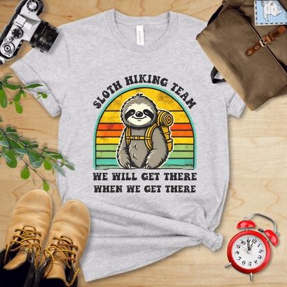 Printify T-Shirt Athletic Heather / S Sloth Hiking Team Shirt