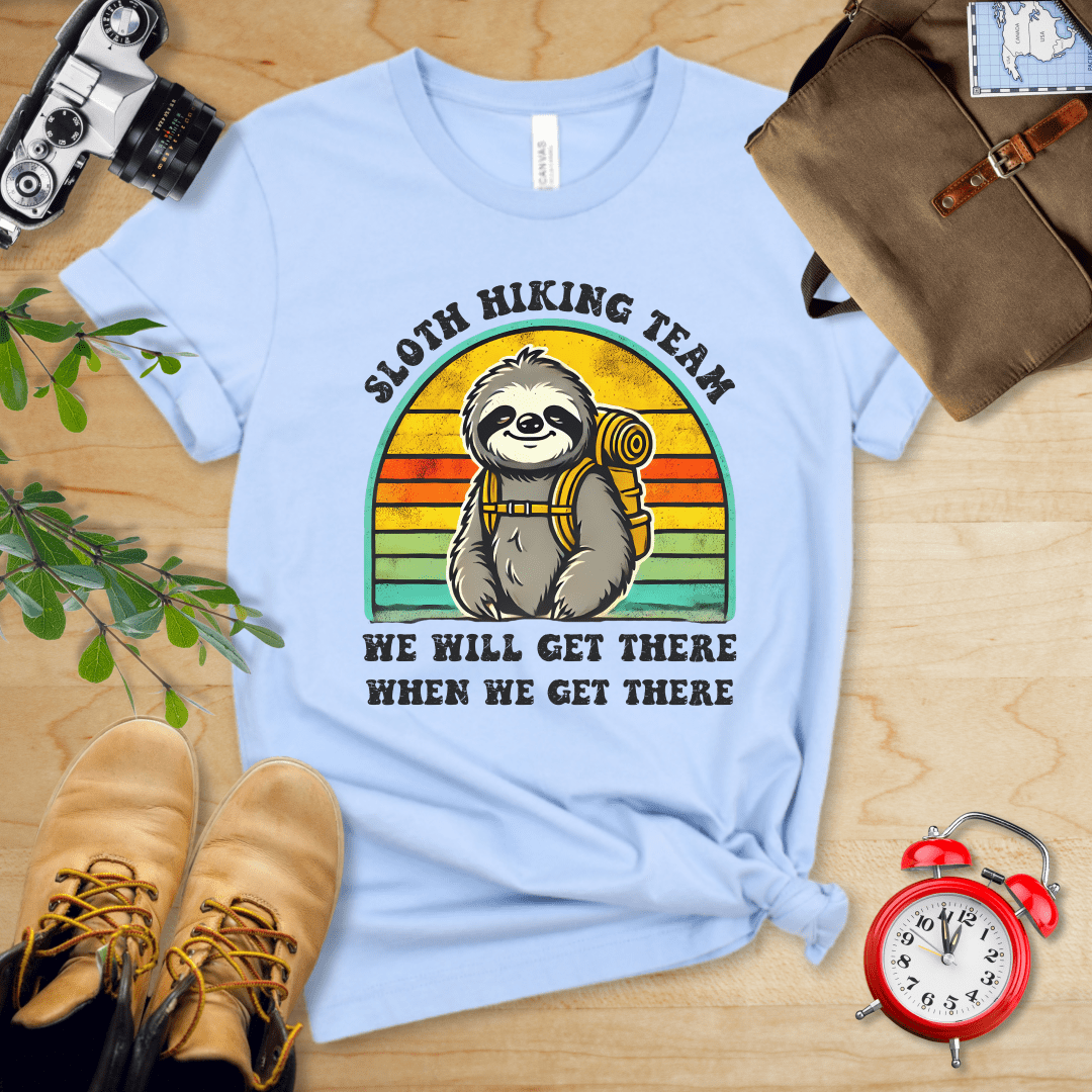 Printify T-Shirt Baby Blue / S Sloth Hiking Team Shirt