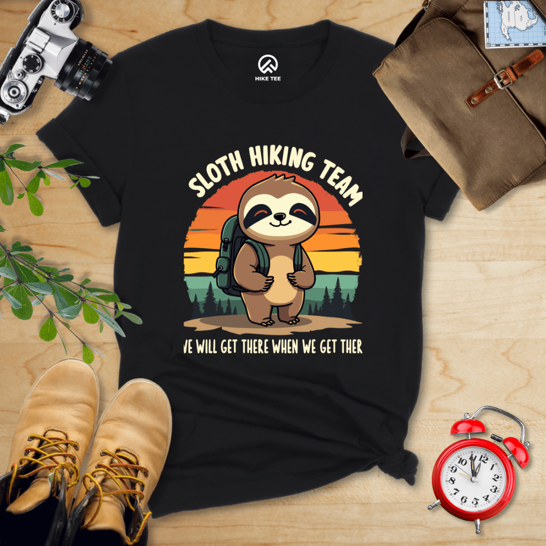 Hike Tee T-Shirt Black / S Sloth Hiking team Shirt