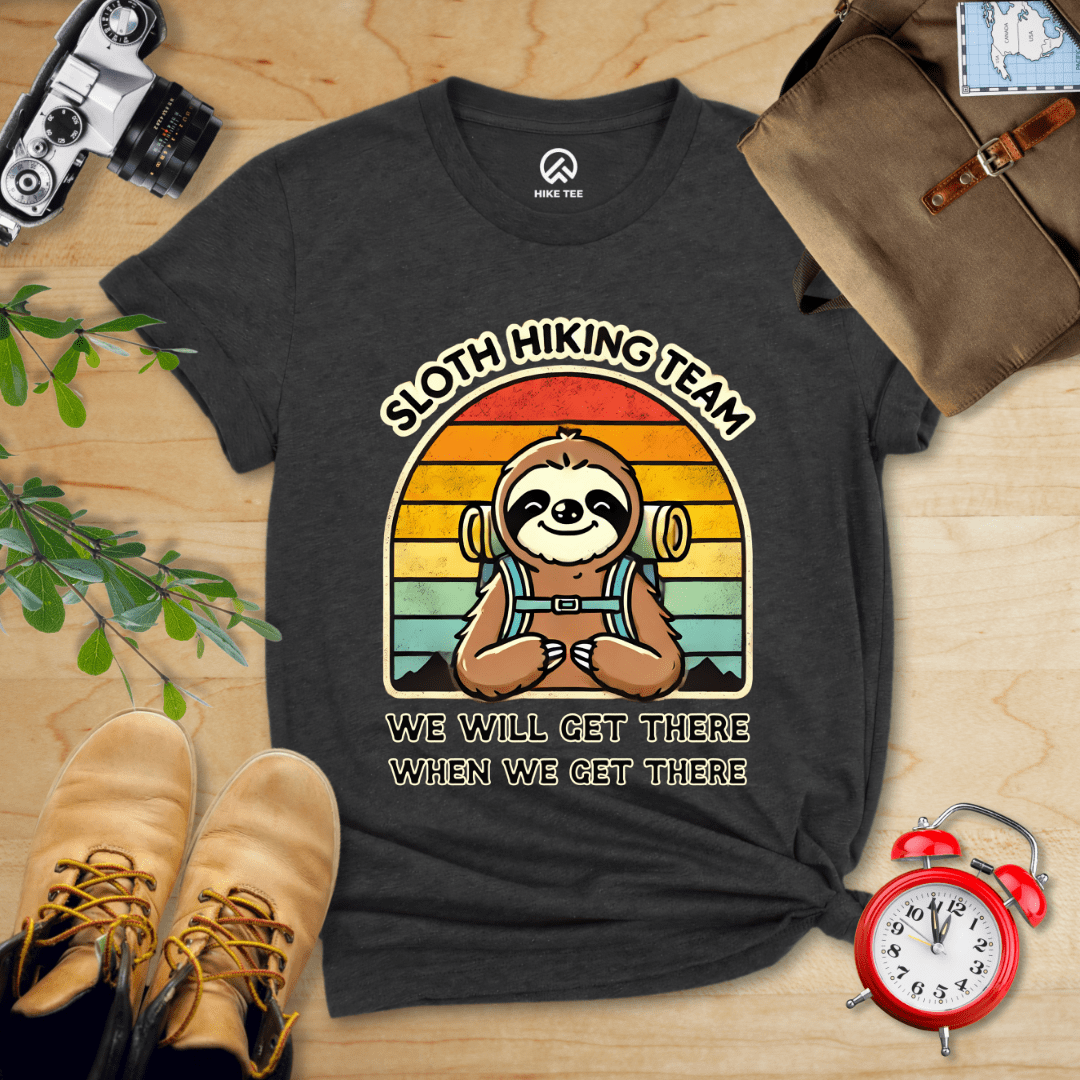 Hike Tee T-Shirt Dark Grey Heather / S Sloth Hiking Team Shirt