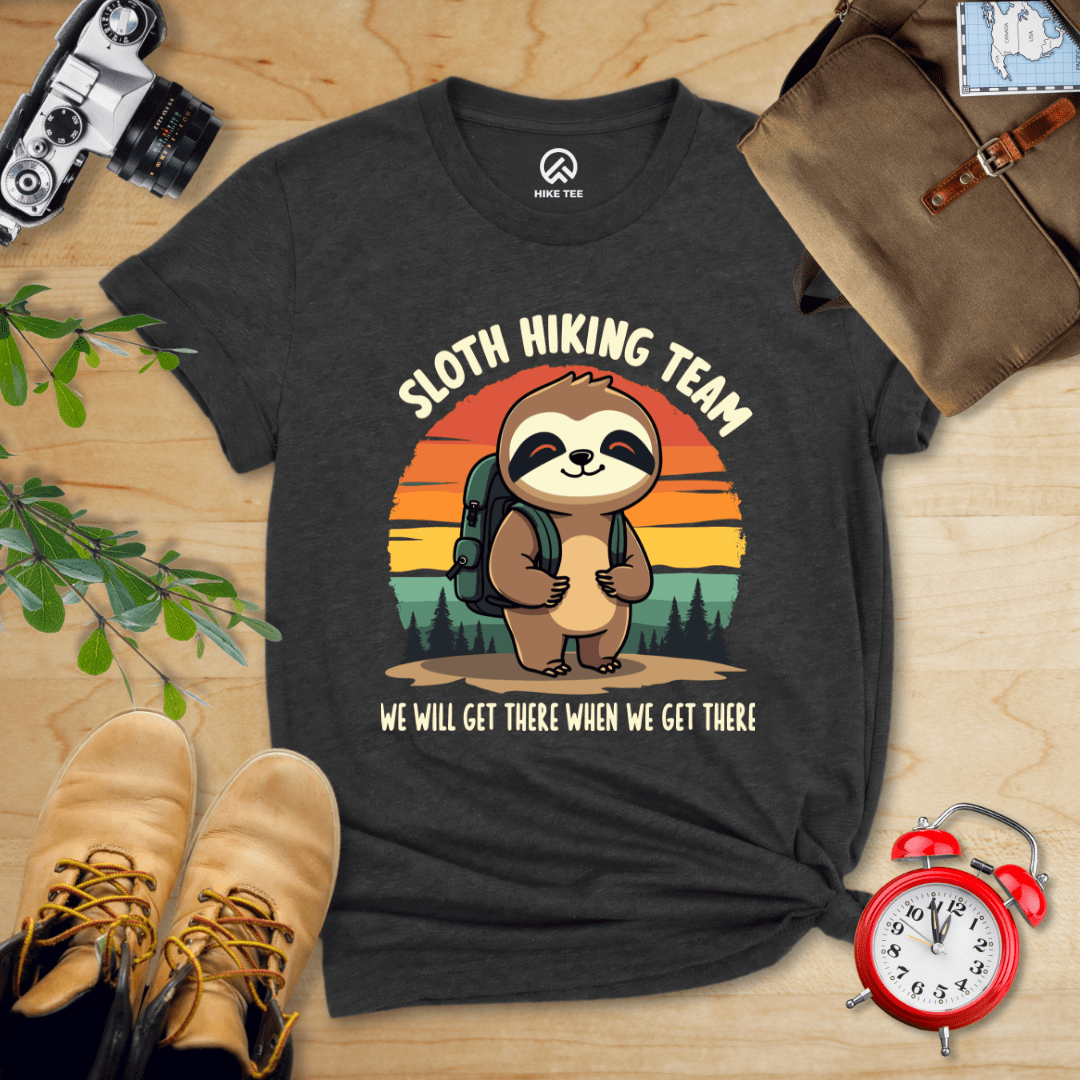 Hike Tee T-Shirt Dark Grey Heather / S Sloth Hiking team Shirt
