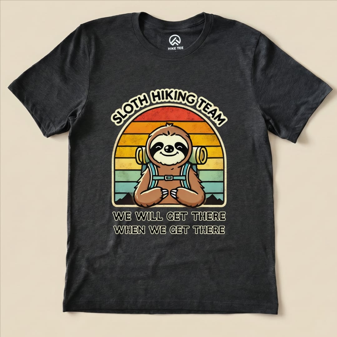 Hike Tee T-Shirt Dark Grey Heather / S Sloth Hiking Team Shirt