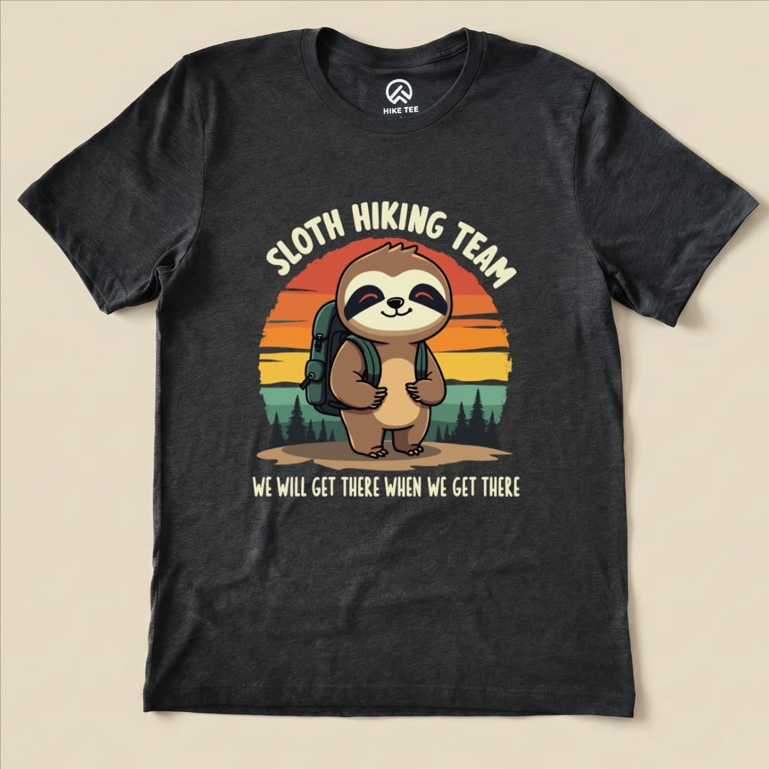 Hike Tee T-Shirt Dark Grey Heather / S Sloth Hiking team Shirt