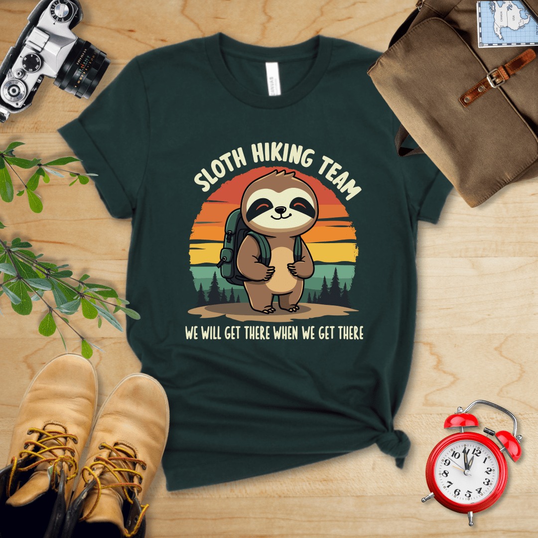 Printify T-Shirt Forest / S Sloth Hiking team Shirt