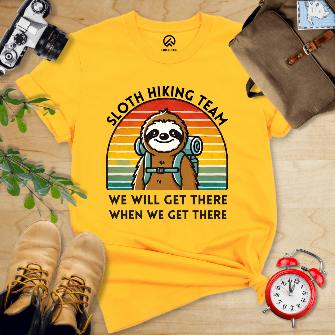 Hike Tee T-Shirt Gold / S Sloth Hiking Team Shirt