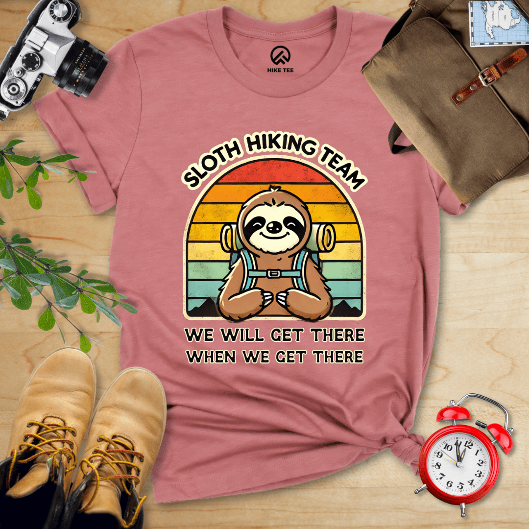 Hike Tee T-Shirt Heather Mauve / S Sloth Hiking Team Shirt