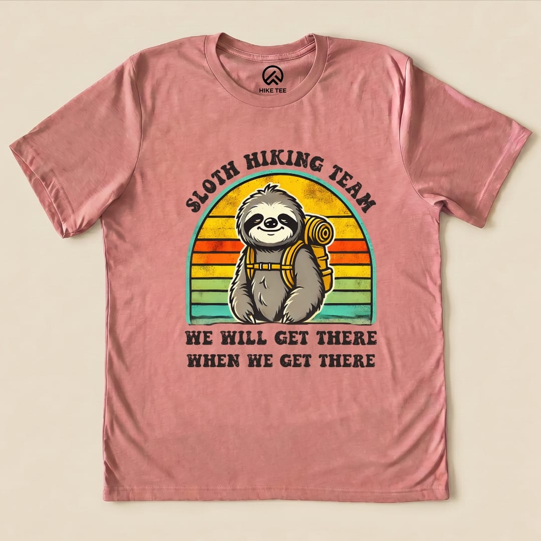 Hike Tee T-Shirt Heather Mauve / S Sloth Hiking Team Shirt