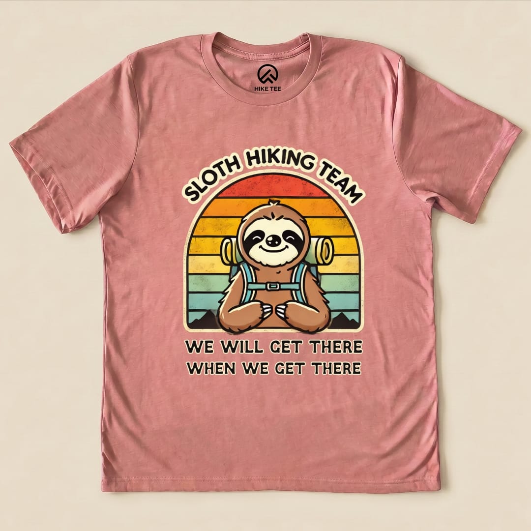 Hike Tee T-Shirt Heather Mauve / S Sloth Hiking Team Shirt