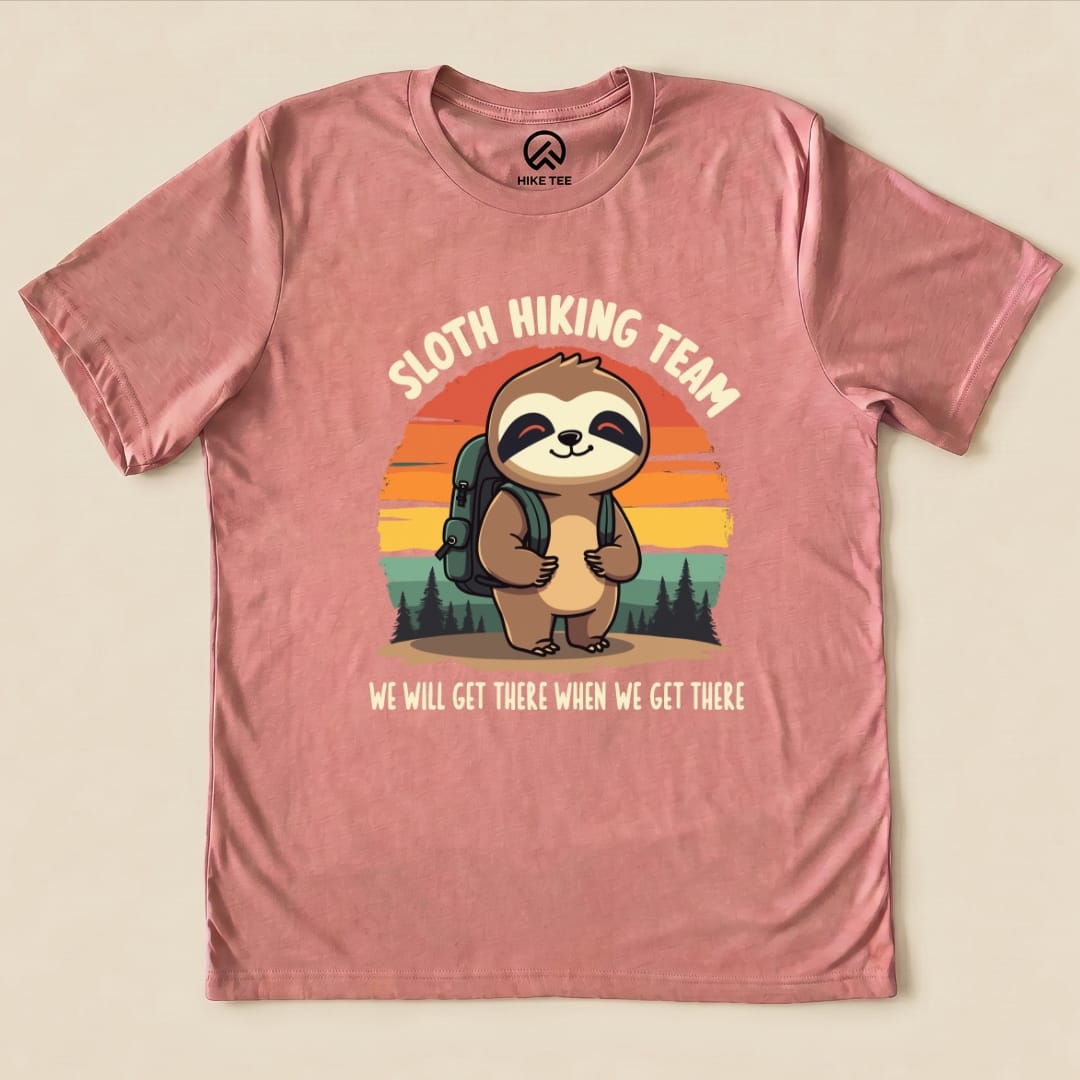 Hike Tee T-Shirt Heather Mauve / S Sloth Hiking team Shirt