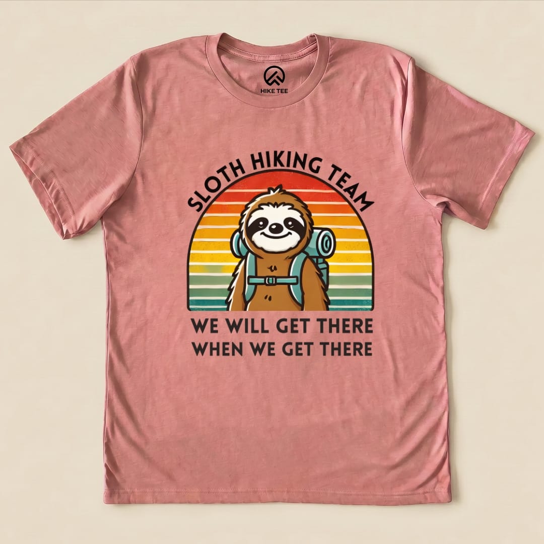 Hike Tee T-Shirt Heather Mauve / S Sloth Hiking Team Shirt