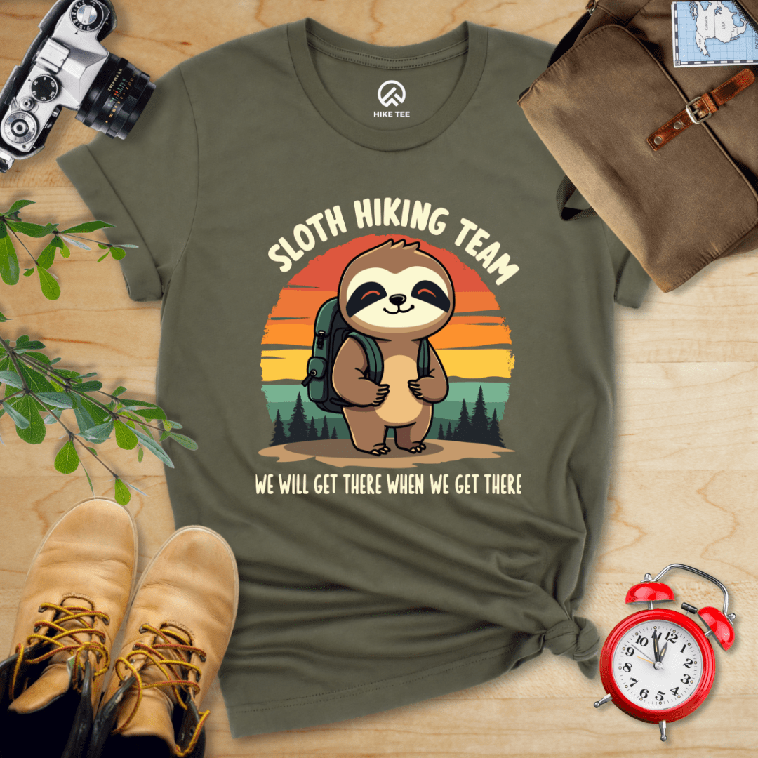 Hike Tee T-Shirt Military Green / S Sloth Hiking team Shirt