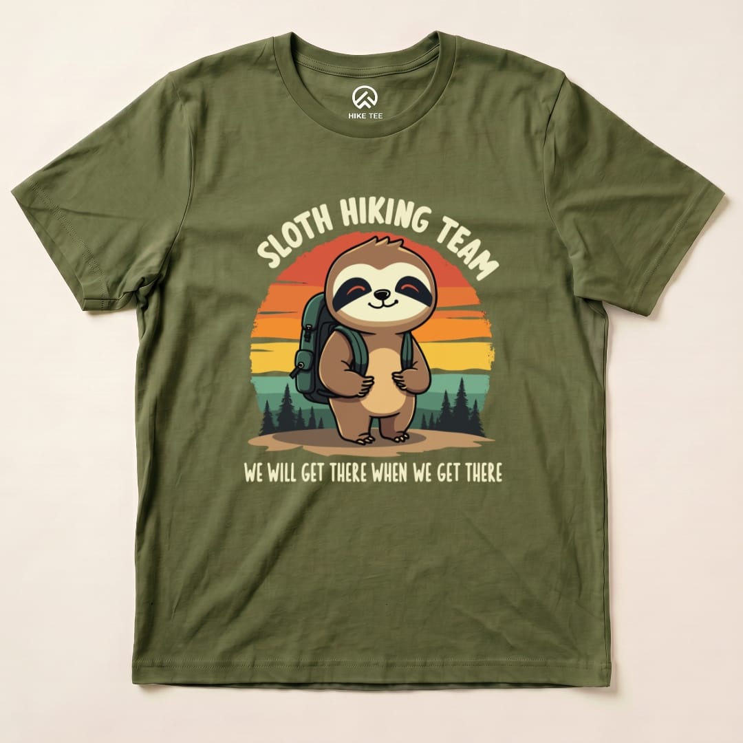 Hike Tee T-Shirt Military Green / S Sloth Hiking team Shirt