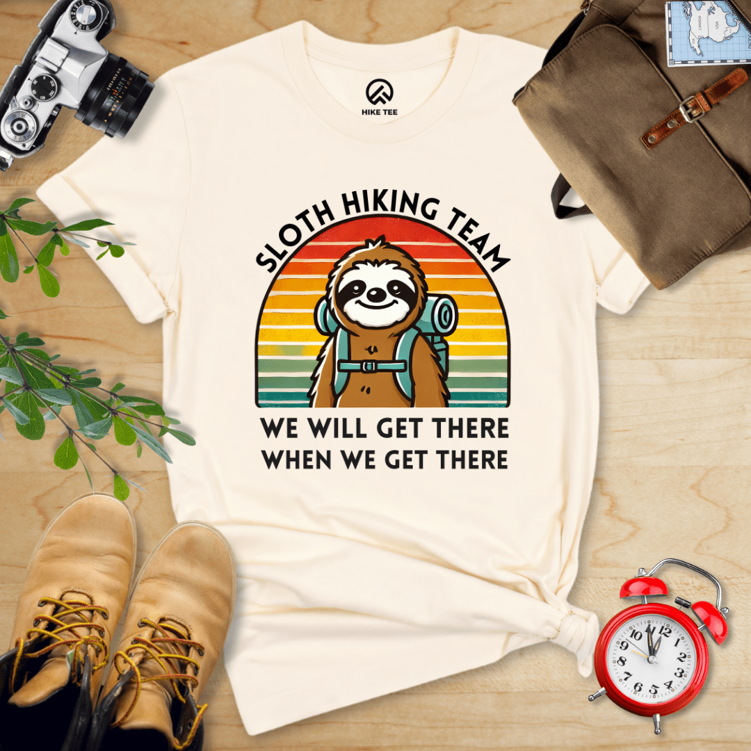 Hike Tee T-Shirt Natural / S Sloth Hiking Team Shirt