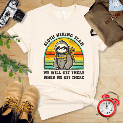 Printify T-Shirt Natural / S Sloth Hiking Team Shirt