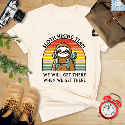 Printify T-Shirt Natural / S Sloth Hiking Team Shirt