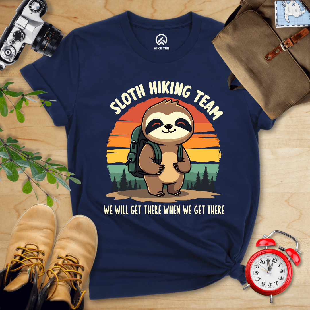 Hike Tee T-Shirt Navy / S Sloth Hiking team Shirt