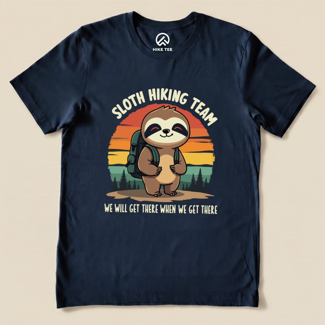 Hike Tee T-Shirt Navy / S Sloth Hiking team Shirt