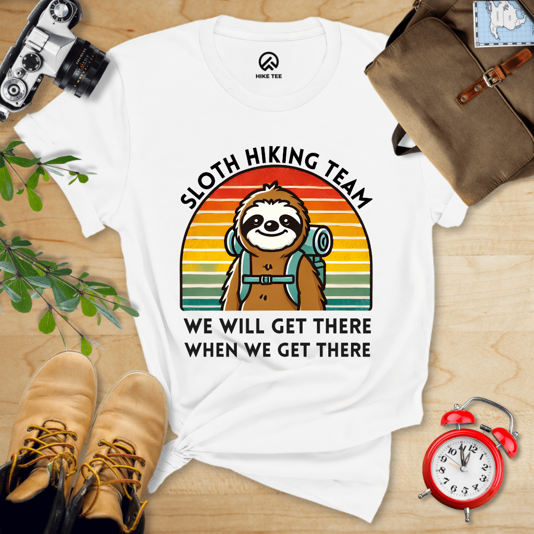 Hike Tee T-Shirt White / S Sloth Hiking Team Shirt