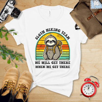 Printify T-Shirt White / S Sloth Hiking Team Shirt