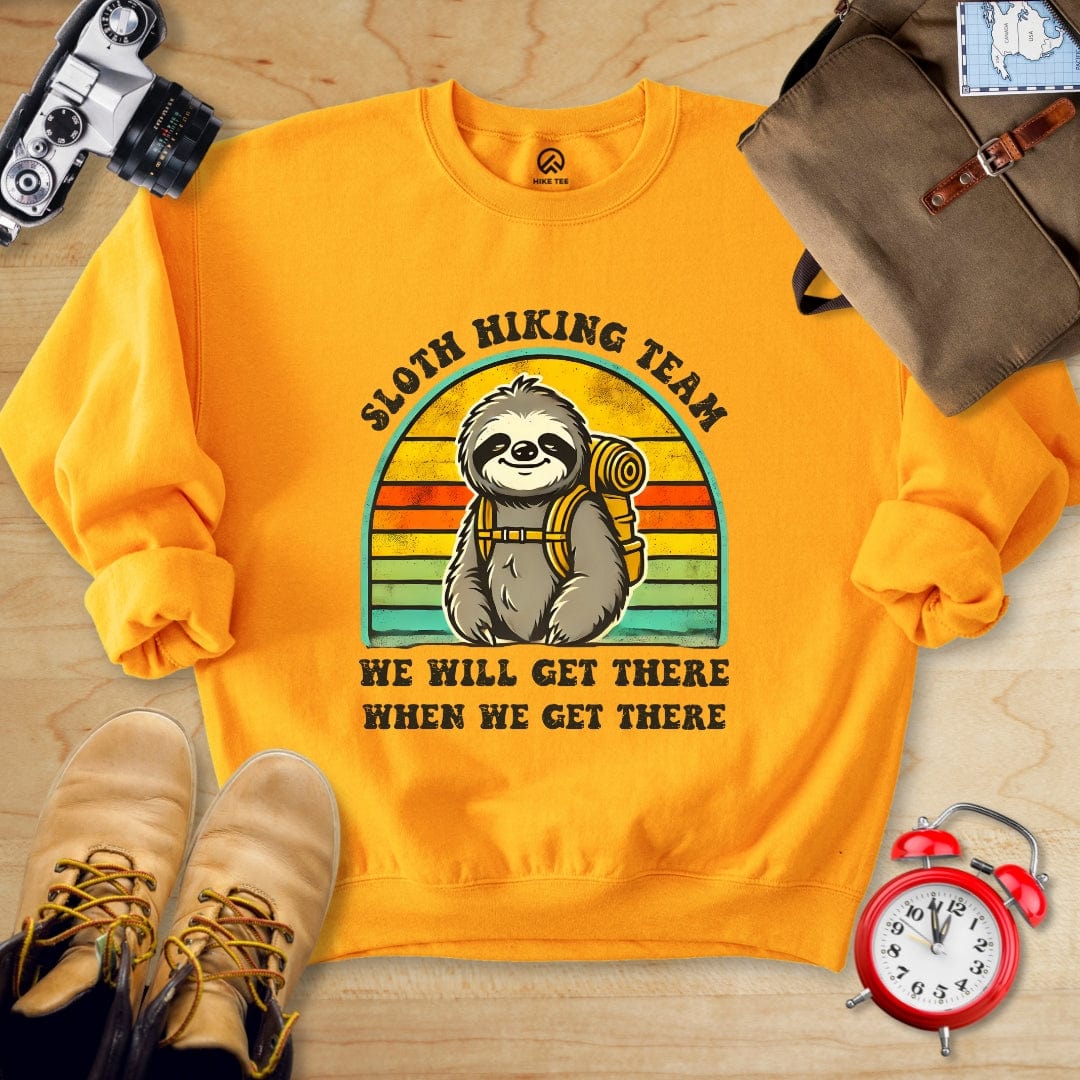 Hike Tee Sweatshirt Gold / S Sloth Hiking team Sweatshirt