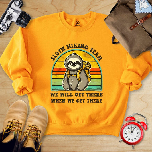 Hike Tee Sweatshirt Gold / S Sloth Hiking team Sweatshirt