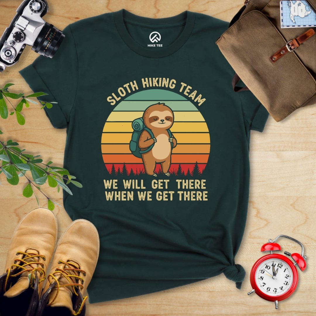 Hike Tee T-Shirt Forest / S Sloth Hiking Team We Will Get There Shirt