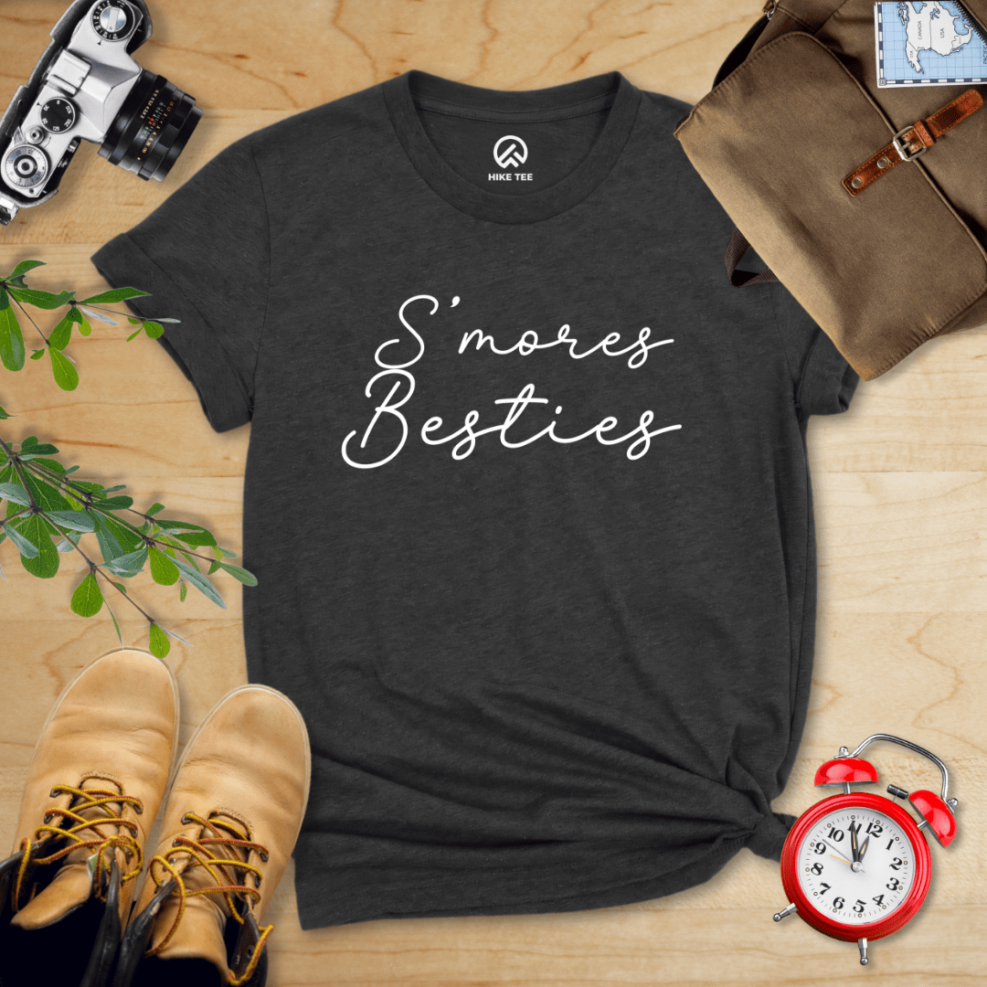 Hike Tee T-Shirt Dark Grey Heather / S Smores Besties Shirt