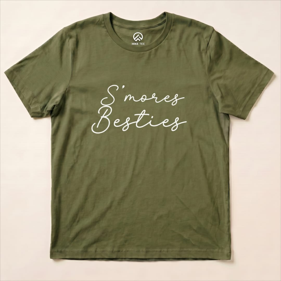 Smores Besties Shirt Hike Tee T-Shirt Military Green / S