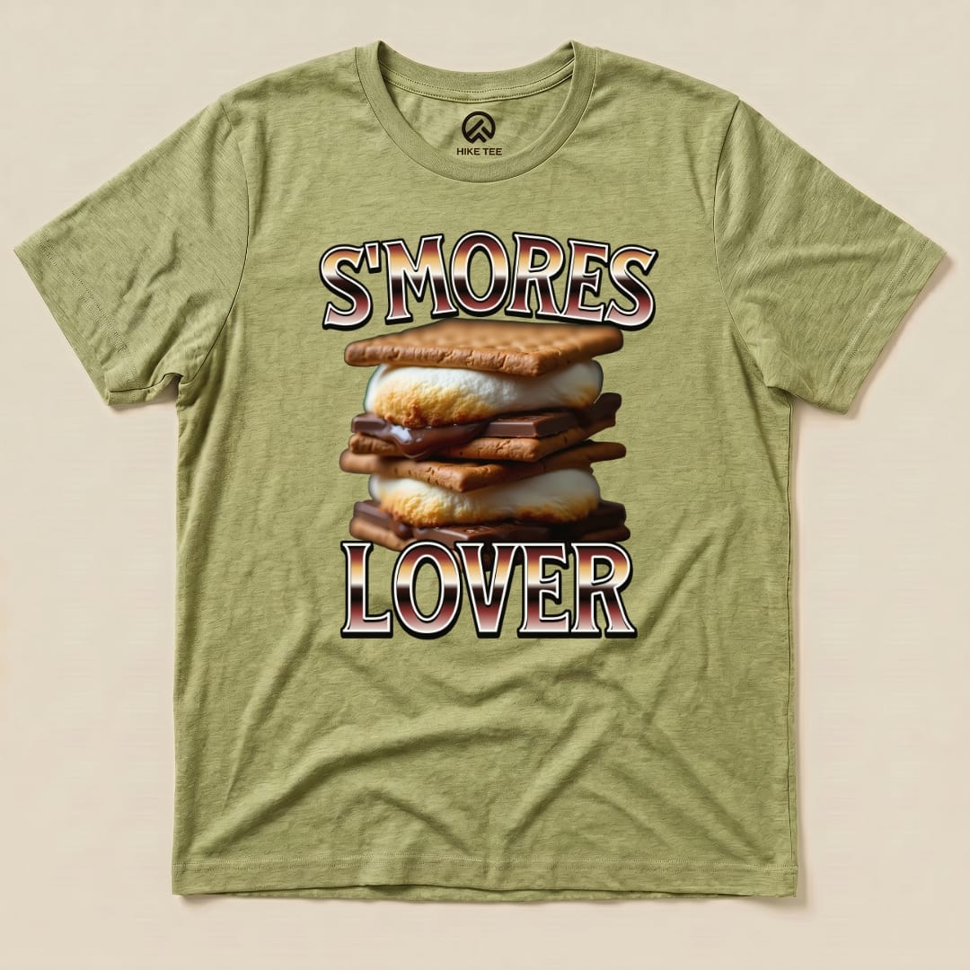 Hike Tee T-Shirt Heather Green / S Smores Lover Camping Shirt