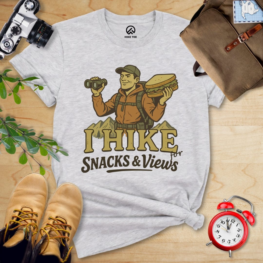 Hike Tee T-Shirt Athletic Heather / S Snack and Views Shirt