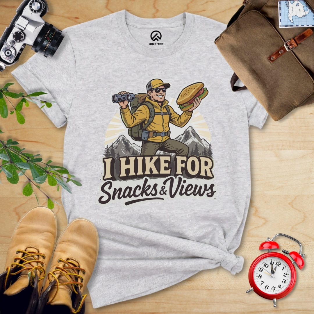 Hike Tee T-Shirt Athletic Heather / S Snack And Views Shirt