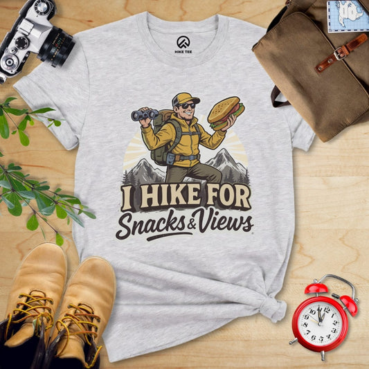Hike Tee T-Shirt Athletic Heather / S Snack And Views Shirt