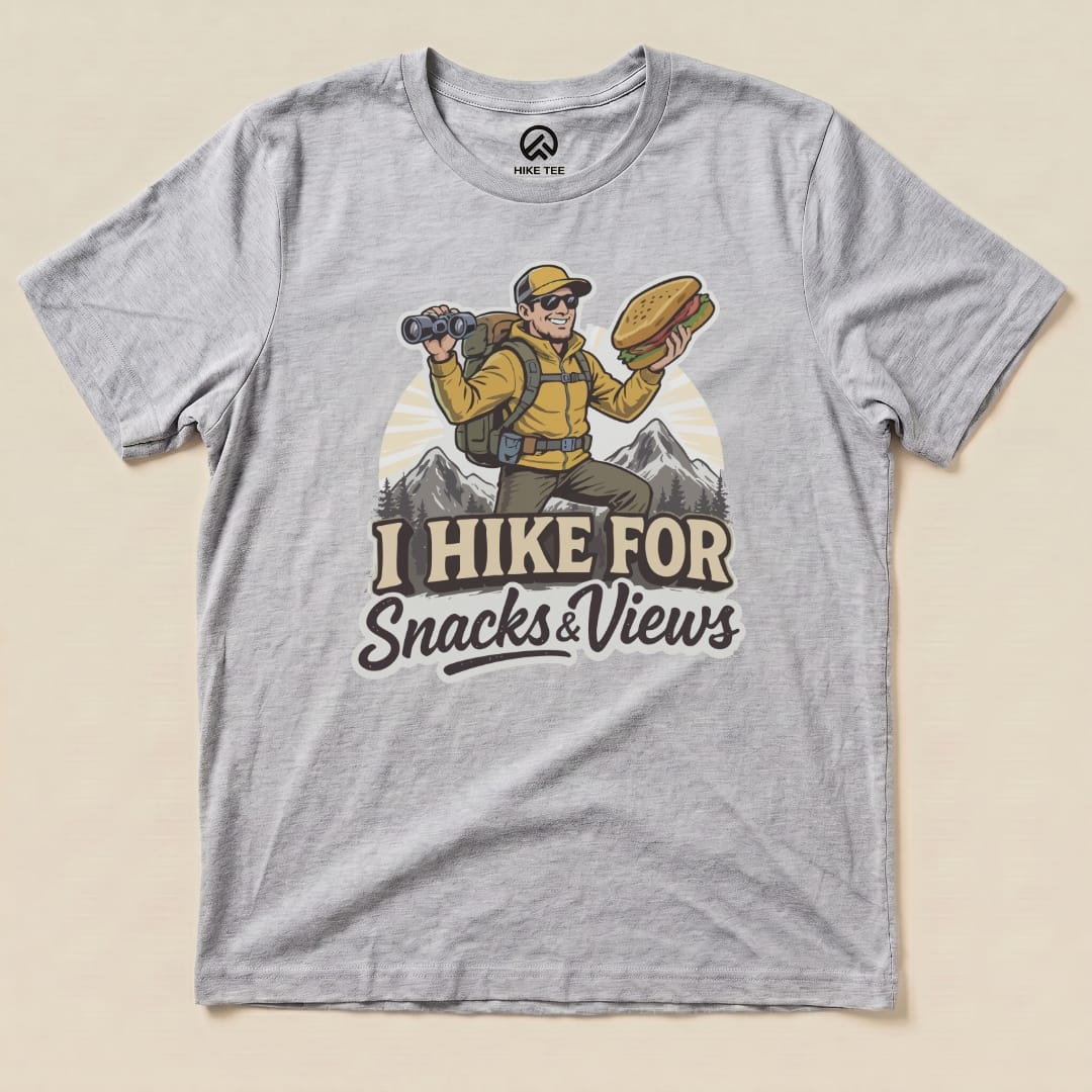 Hike Tee T-Shirt Athletic Heather / S Snack And Views Shirt