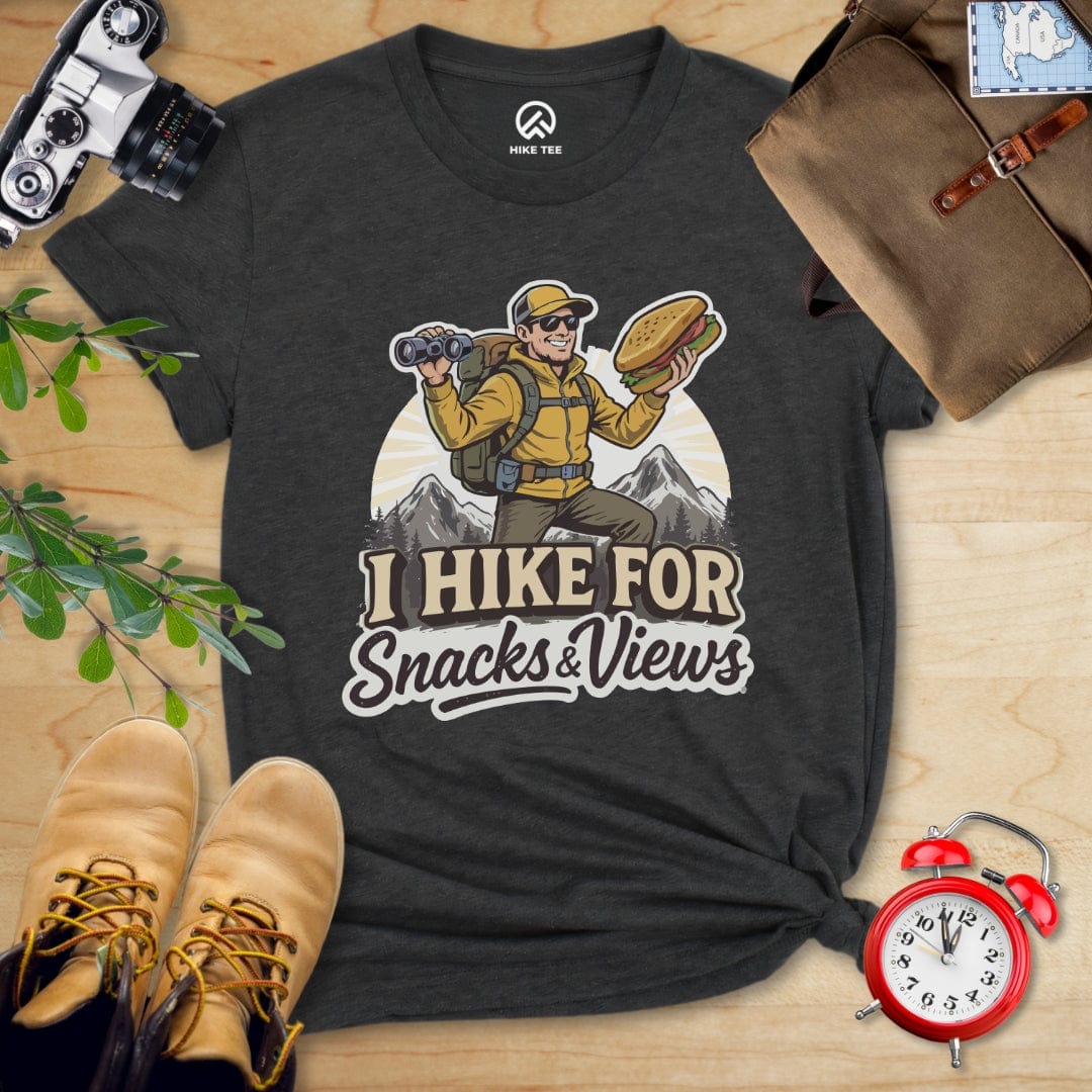 Hike Tee T-Shirt Dark Grey Heather / S Snack And Views Shirt